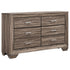 Kauffman Washed Taupe 6-Drawer Dresser - 204193 - Bien Home Furniture & Electronics