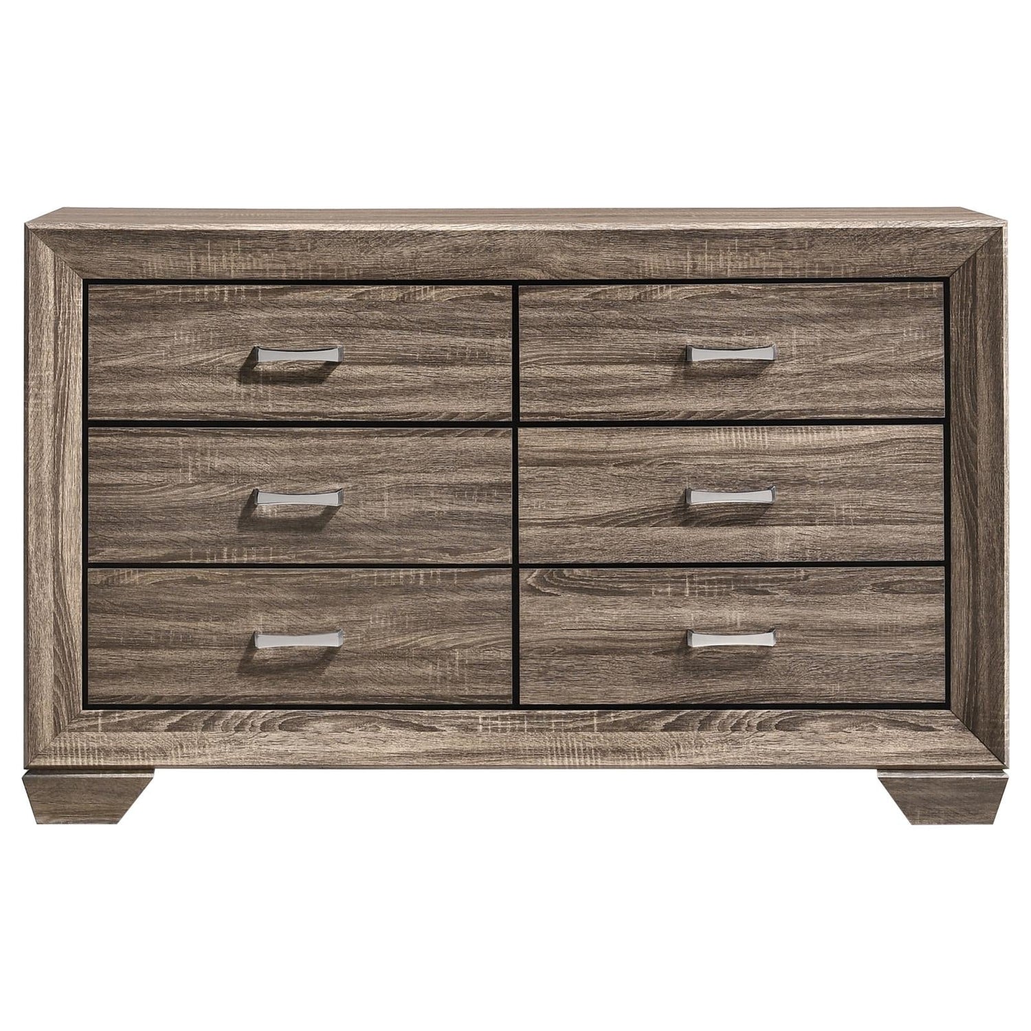 Kauffman Washed Taupe 6-Drawer Dresser - 204193 - Bien Home Furniture & Electronics