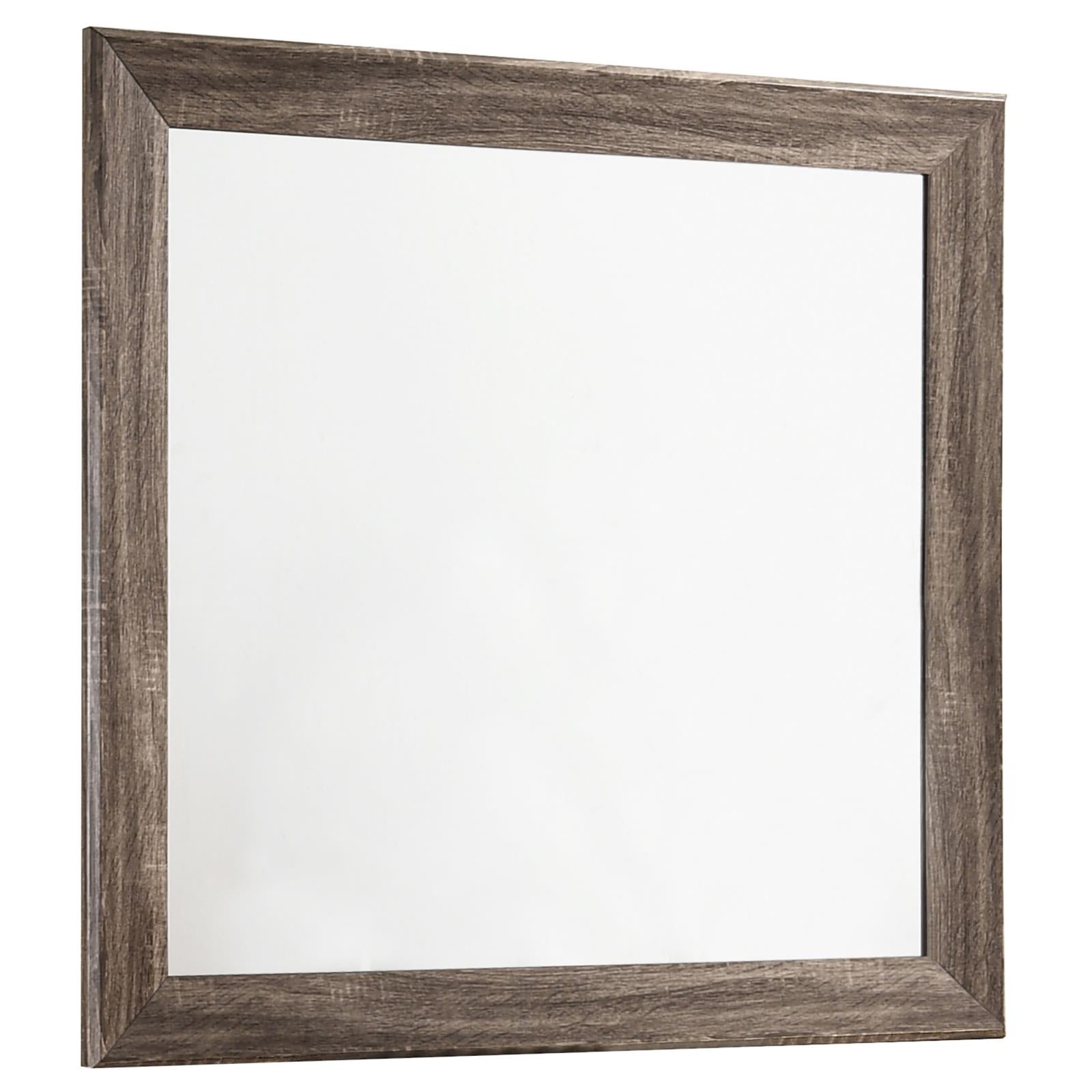 Kauffman Washed Taupe Rectangular Mirror - 204194 - Bien Home Furniture & Electronics