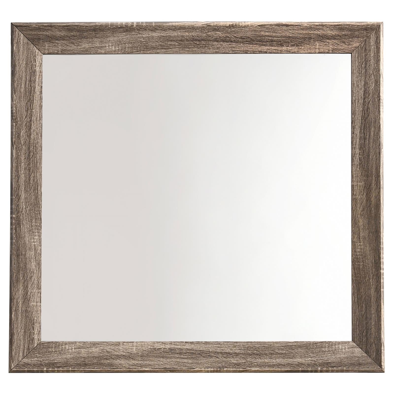 Kauffman Washed Taupe Rectangular Mirror - 204194 - Bien Home Furniture & Electronics