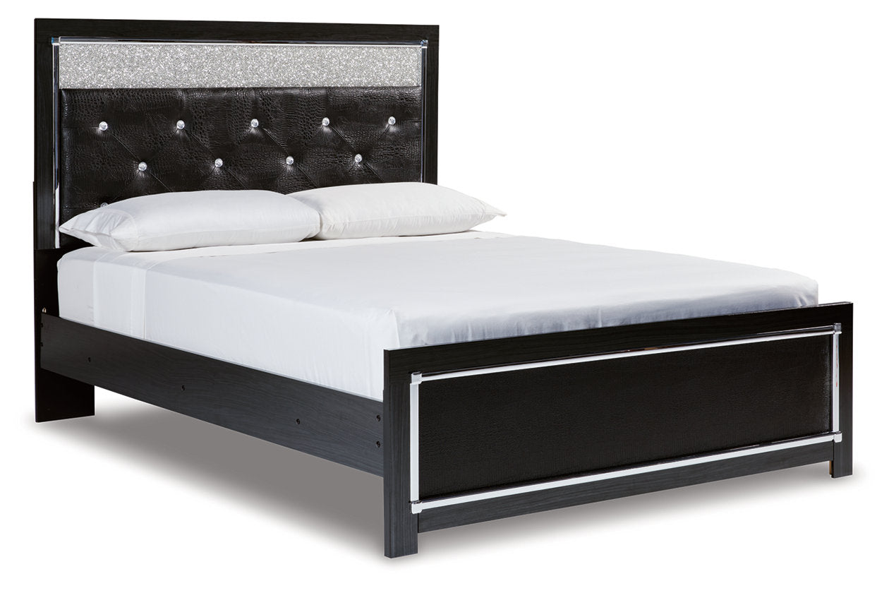 Kaydell Black Queen Upholstered Panel Bed - SET | B1420-157 | B1420-54 | B1420-96 - Bien Home Furniture & Electronics