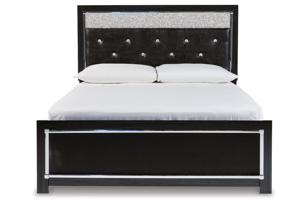 Kaydell Black Queen Upholstered Panel Bed - SET | B1420-157 | B1420-54 | B1420-96 - Bien Home Furniture & Electronics