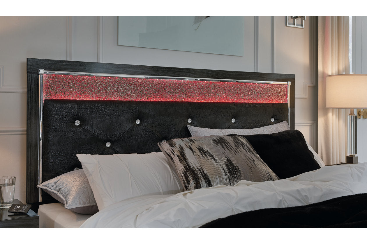 Kaydell Black Queen Upholstered Panel Bed - SET | B1420-157 | B1420-54 | B1420-96 - Bien Home Furniture & Electronics