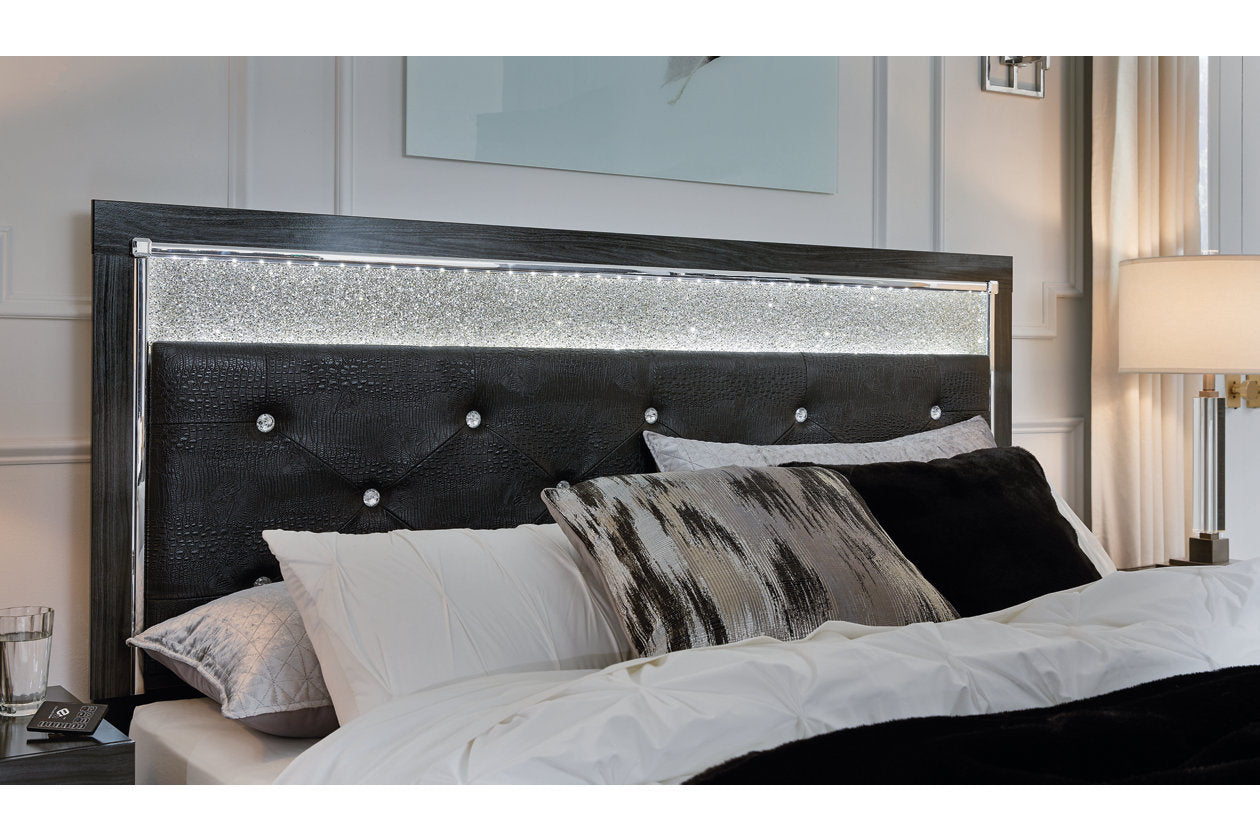 Kaydell Black Queen Upholstered Panel Bed - SET | B1420-157 | B1420-54 | B1420-96 - Bien Home Furniture & Electronics