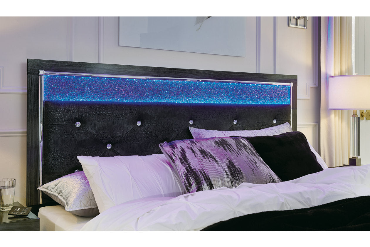 Kaydell Black Queen Upholstered Panel Bed - SET | B1420-157 | B1420-54 | B1420-96 - Bien Home Furniture & Electronics