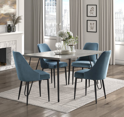Keene Blue Velvet Side Chair, Set of 2 - 5817BUS - Bien Home Furniture &amp; Electronics