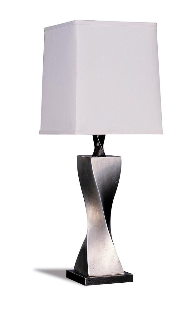 Keene Square Shade Table Lamps White/Antique Silver (Set of 2) - 1497 - Bien Home Furniture & Electronics