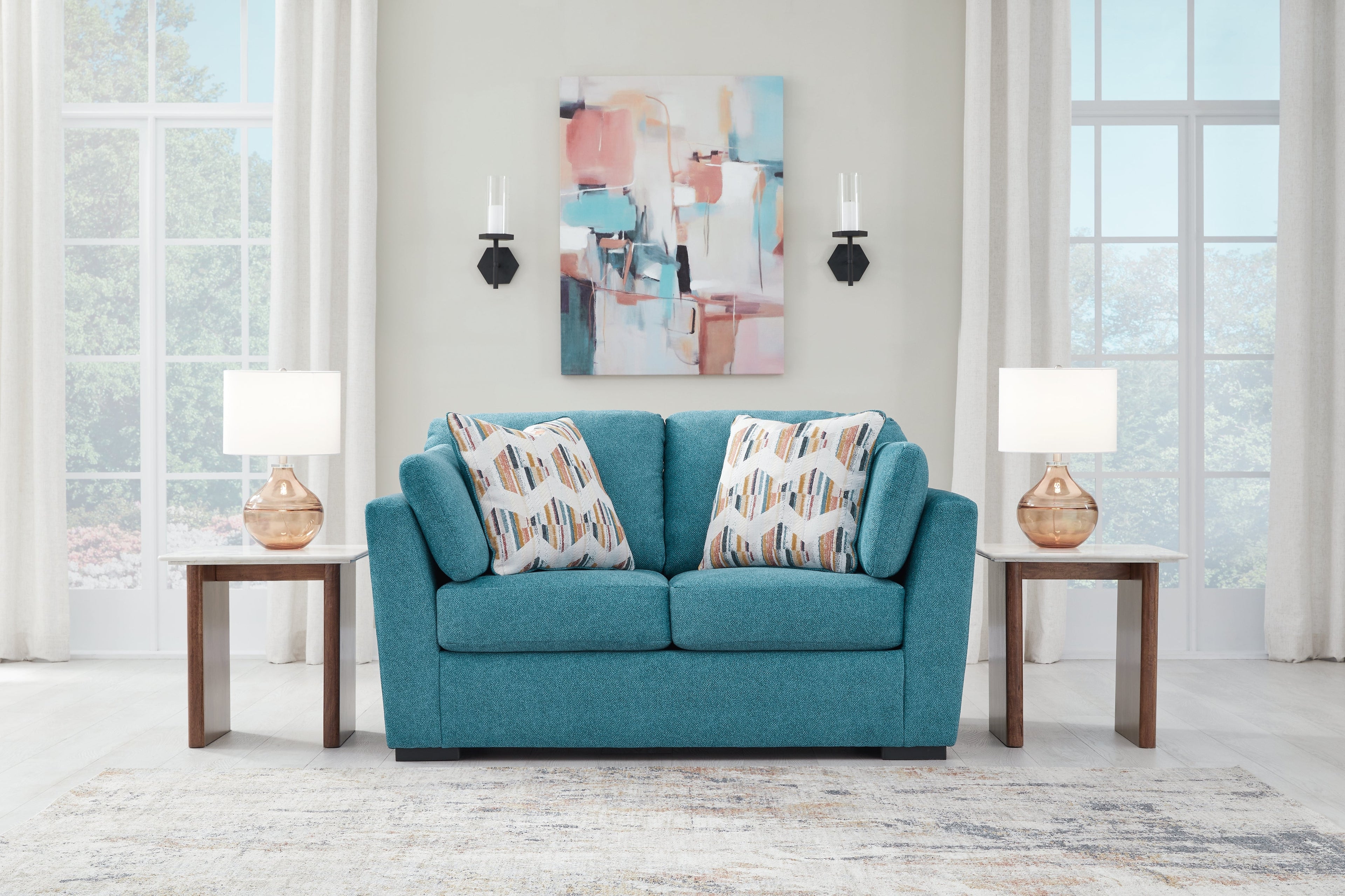 Keerwick Teal Loveseat - 6750735 - Bien Home Furniture &amp; Electronics