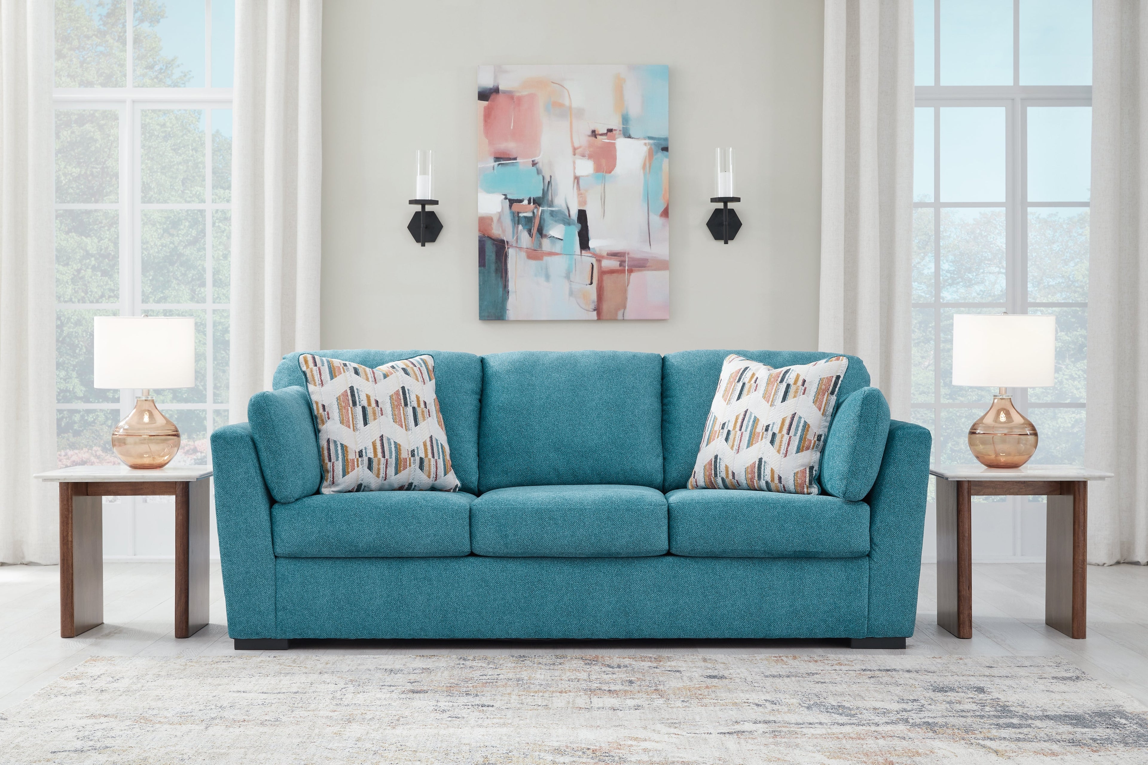 Keerwick Teal Queen Sofa Sleeper - 6750739 - Bien Home Furniture & Electronics