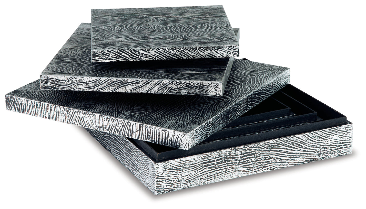 Keldy Antique Pewter Finish Box, Set of 3 - A2000491 - Bien Home Furniture & Electronics