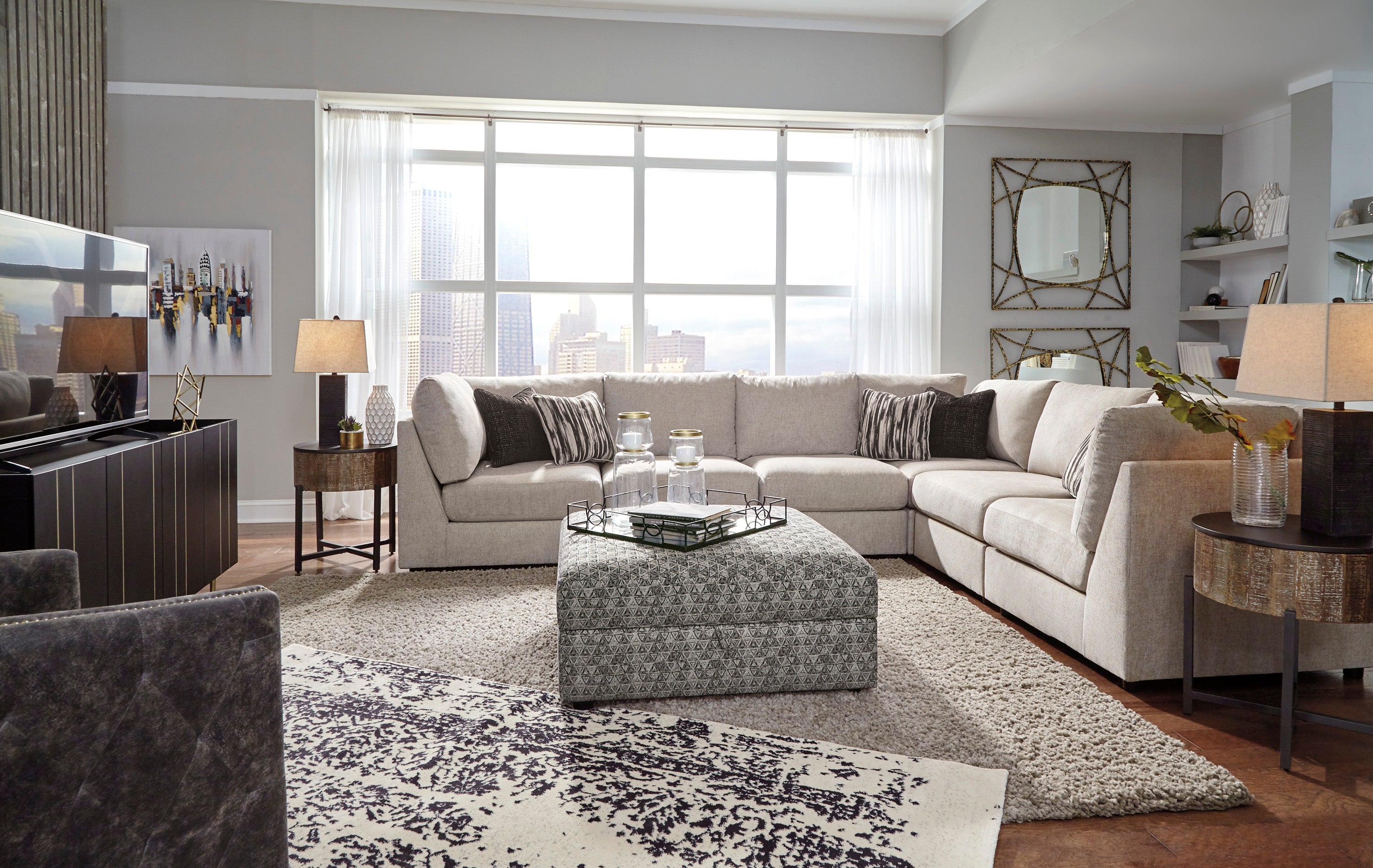 Kellway Bisque 6-Piece Sectional - SET | 9870777(3) | 9870746(3) | 9870711 - Bien Home Furniture & Electronics