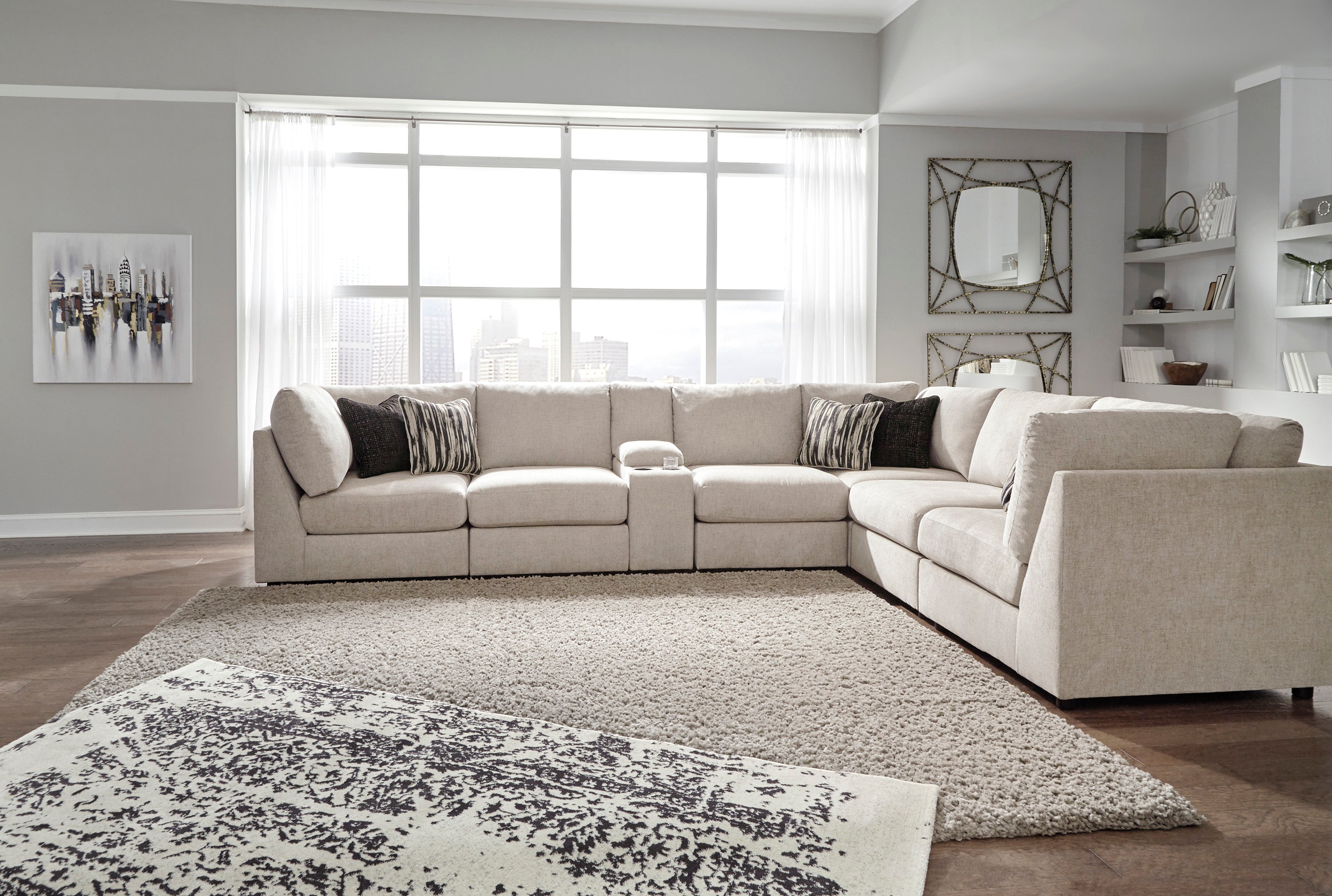 Kellway Bisque 7-Piece Sectional - SET | 9870777(3) | 9870746(3) | 9870757 | 9870711 - Bien Home Furniture & Electronics