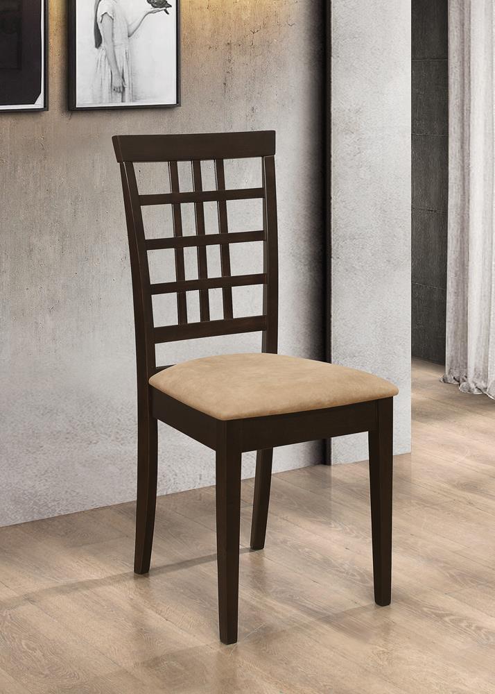 Kelso Cappuccino Lattice Back Dining Chairs, Set of 2 - 190822 - Bien Home Furniture & Electronics