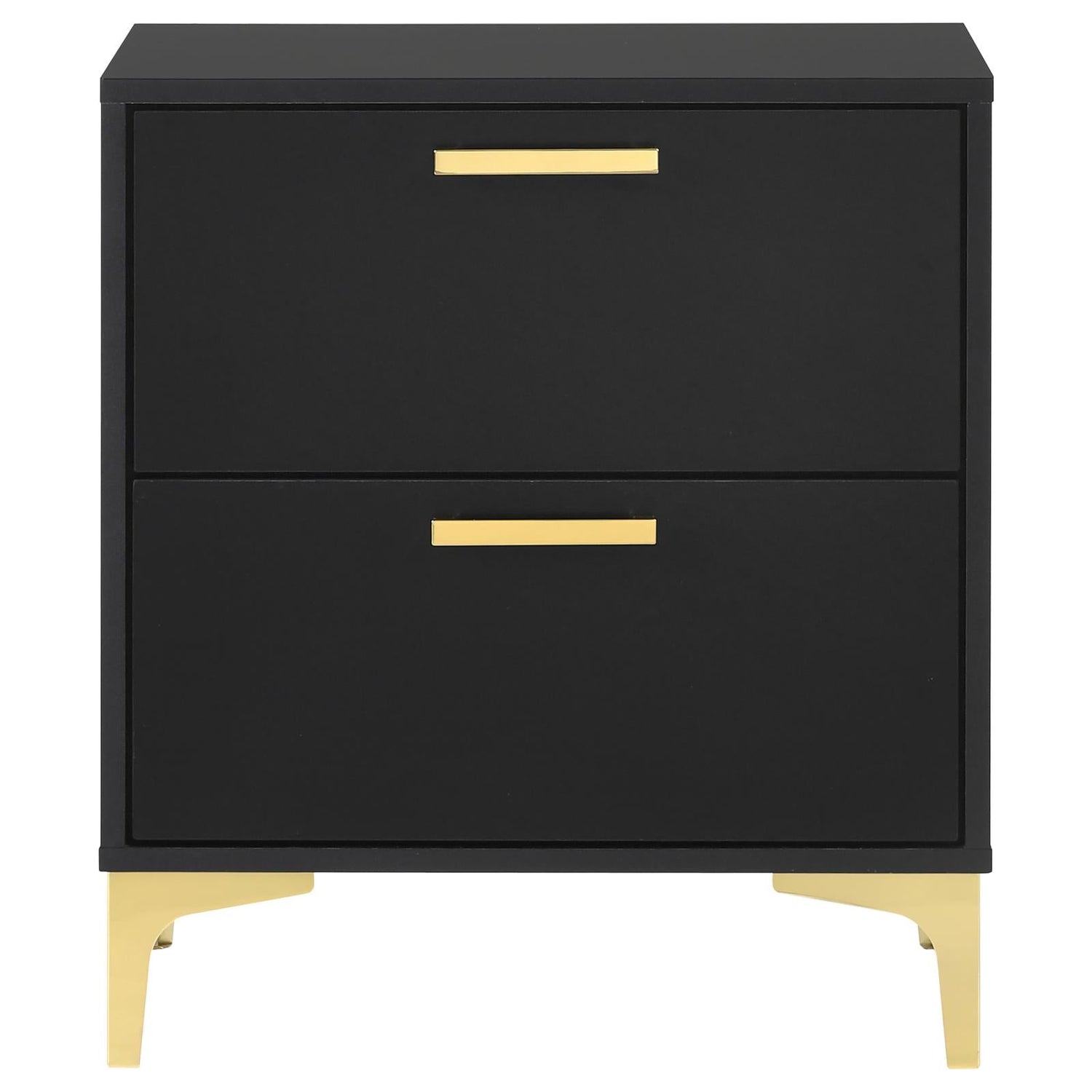 Kendall 2-Drawer Nightstand Black/Gold - 224452 - Bien Home Furniture & Electronics
