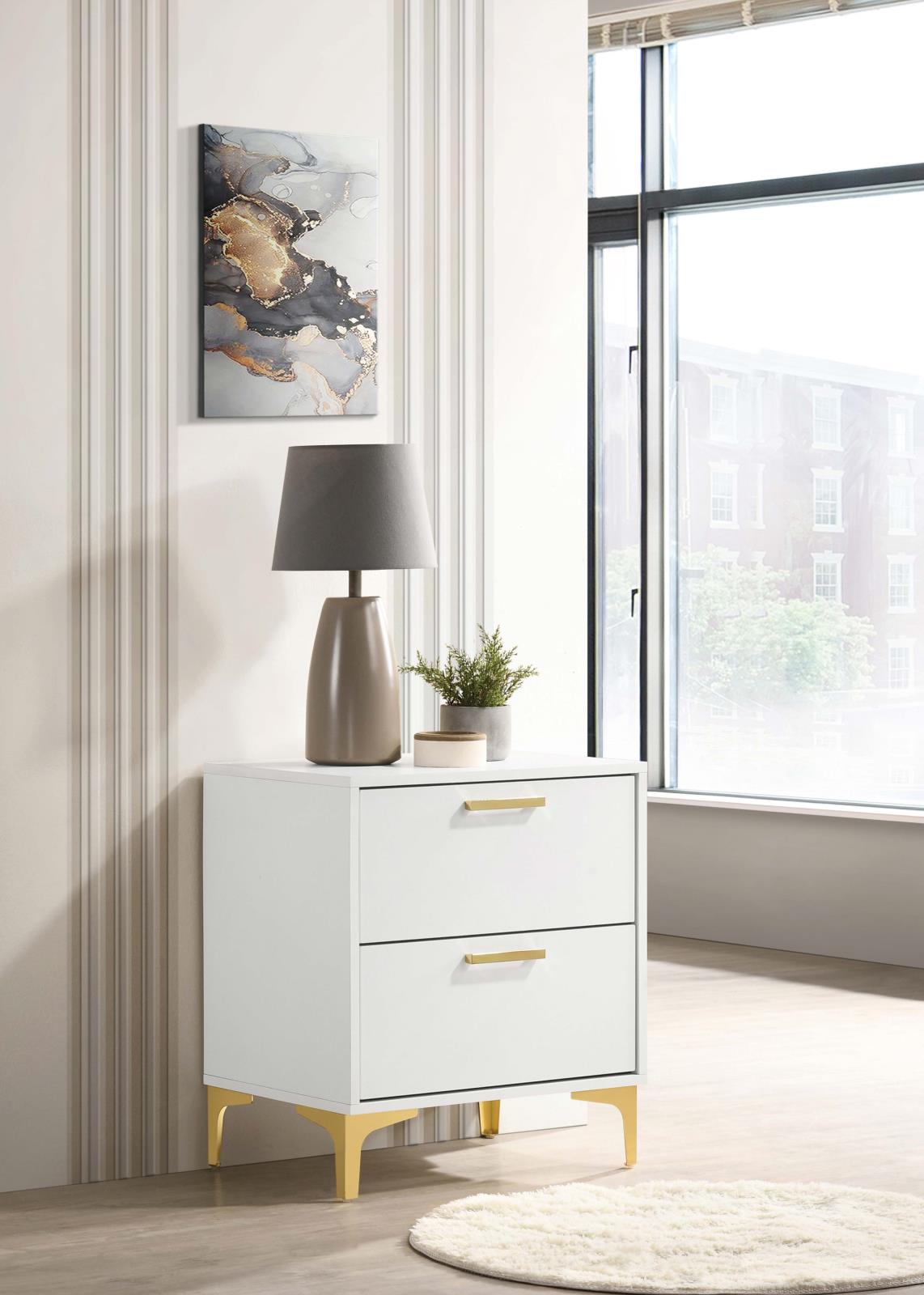 Kendall 2-Drawer Nightstand White - 224402 - Bien Home Furniture & Electronics