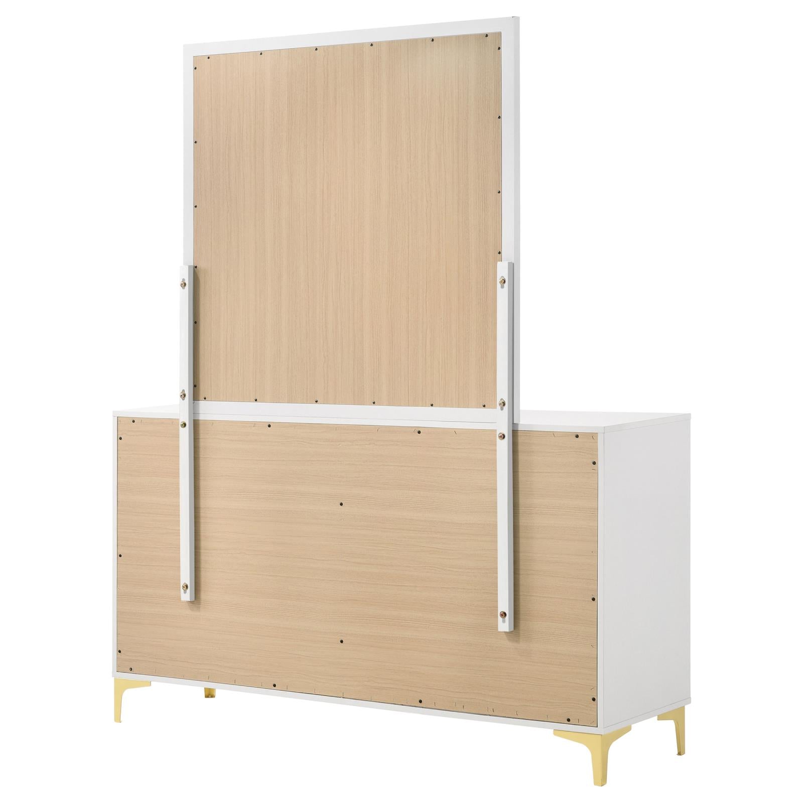 Kendall 6-drawer Dresser with Mirror White - 224403M - Bien Home Furniture & Electronics