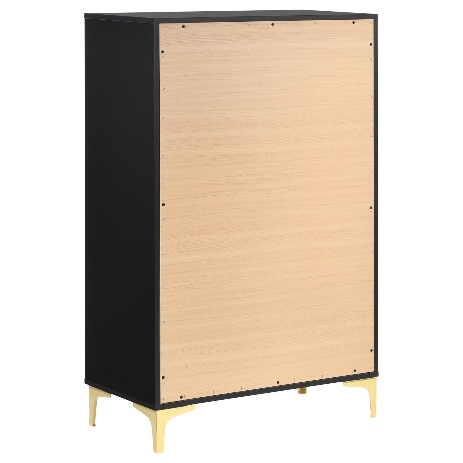 Kendall Black/Gold 5-Drawer Chest - 224455 - Bien Home Furniture & Electronics