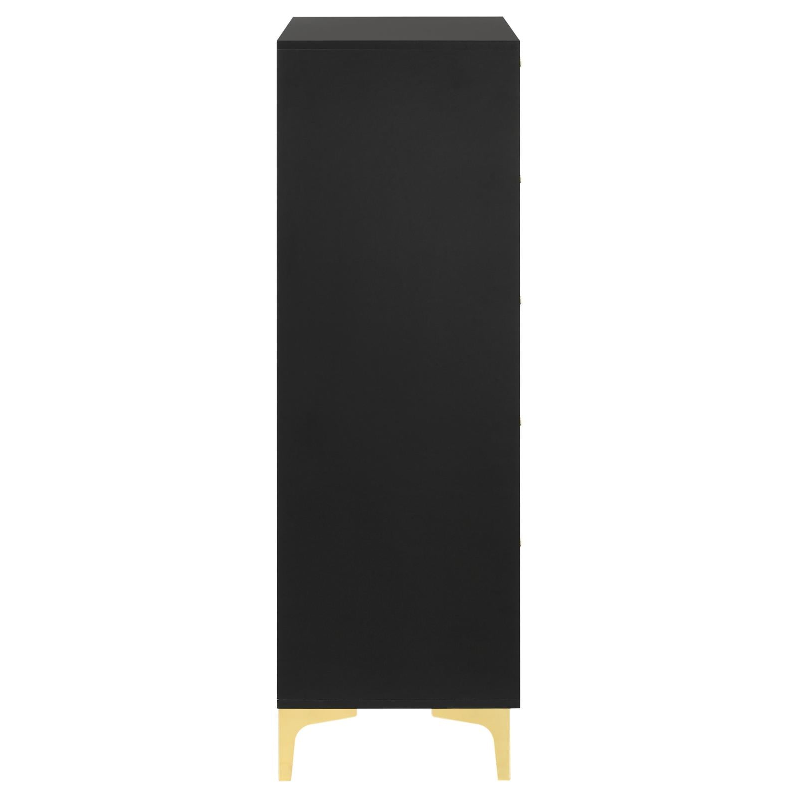 Kendall Black/Gold 5-Drawer Chest - 224455 - Bien Home Furniture & Electronics