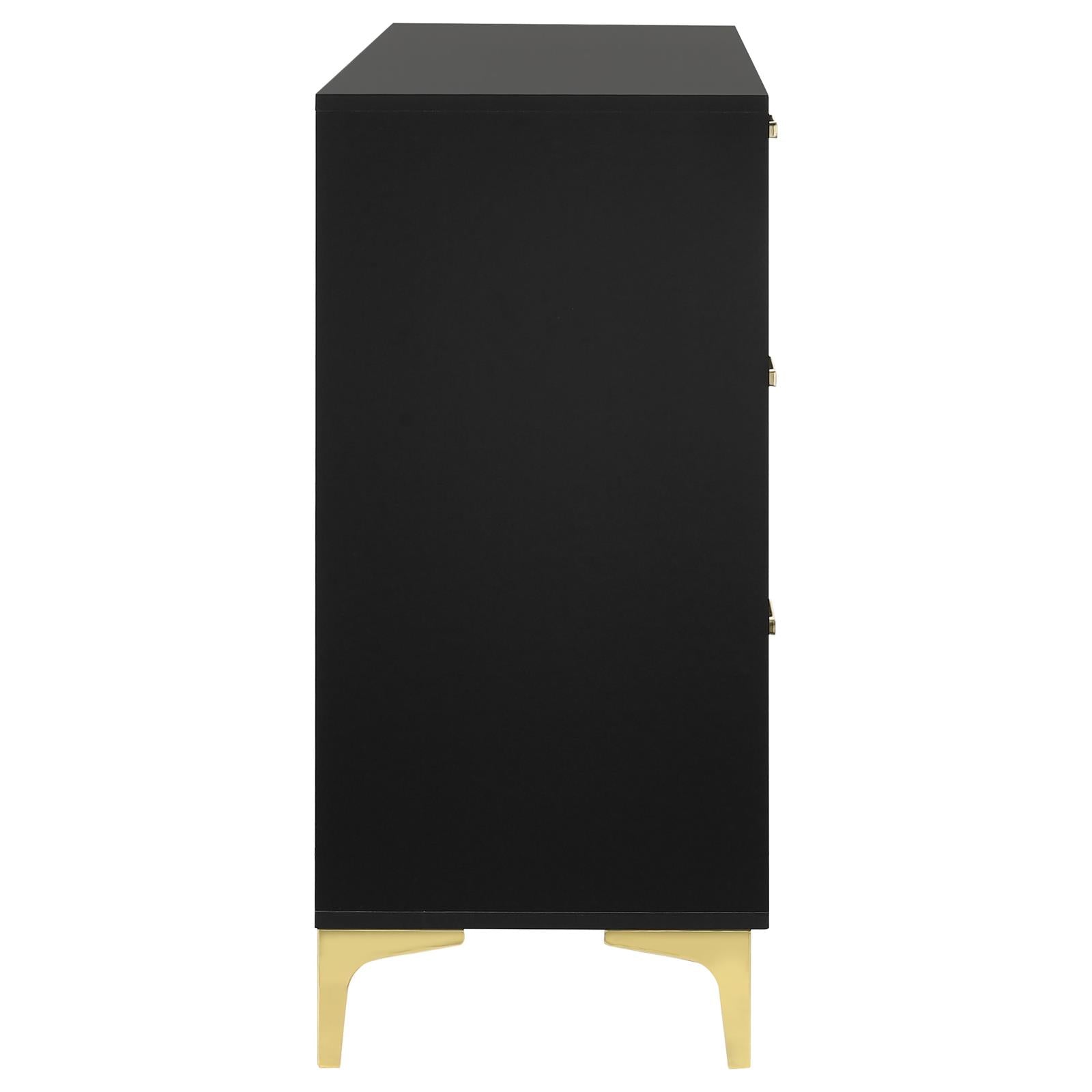 Kendall Black/Gold 6-Drawer Dresser - 224453 - Bien Home Furniture & Electronics