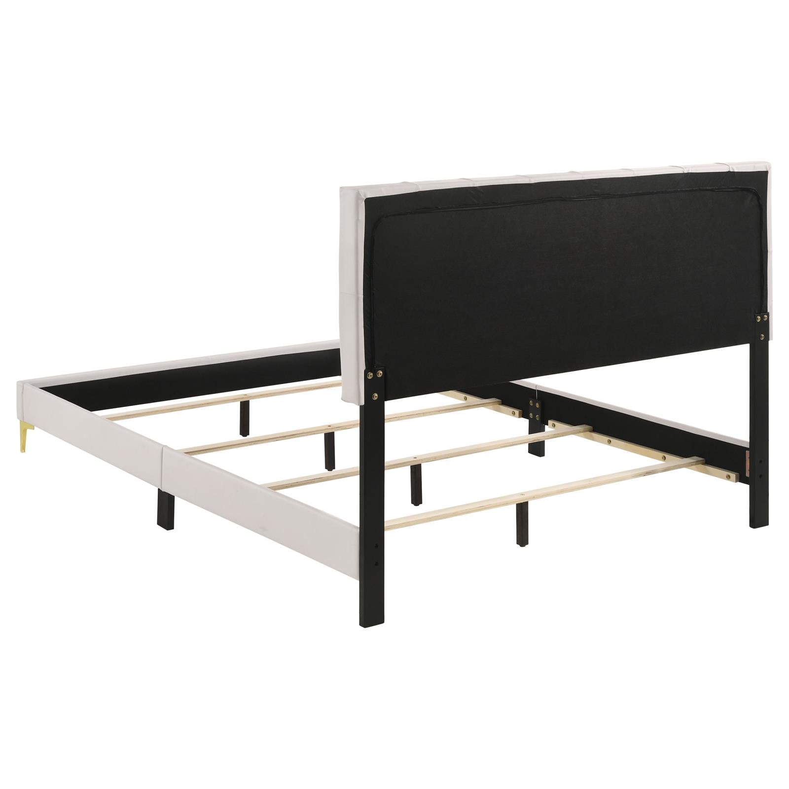Kendall Tufted Upholstered Panel Eastern King Bed White - 224401KE - Bien Home Furniture & Electronics