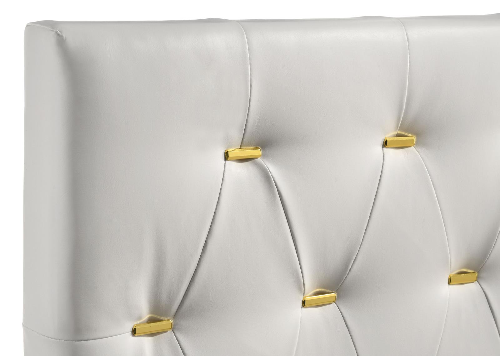 Kendall Tufted Upholstered Panel Eastern King Bed White - 224401KE - Bien Home Furniture & Electronics