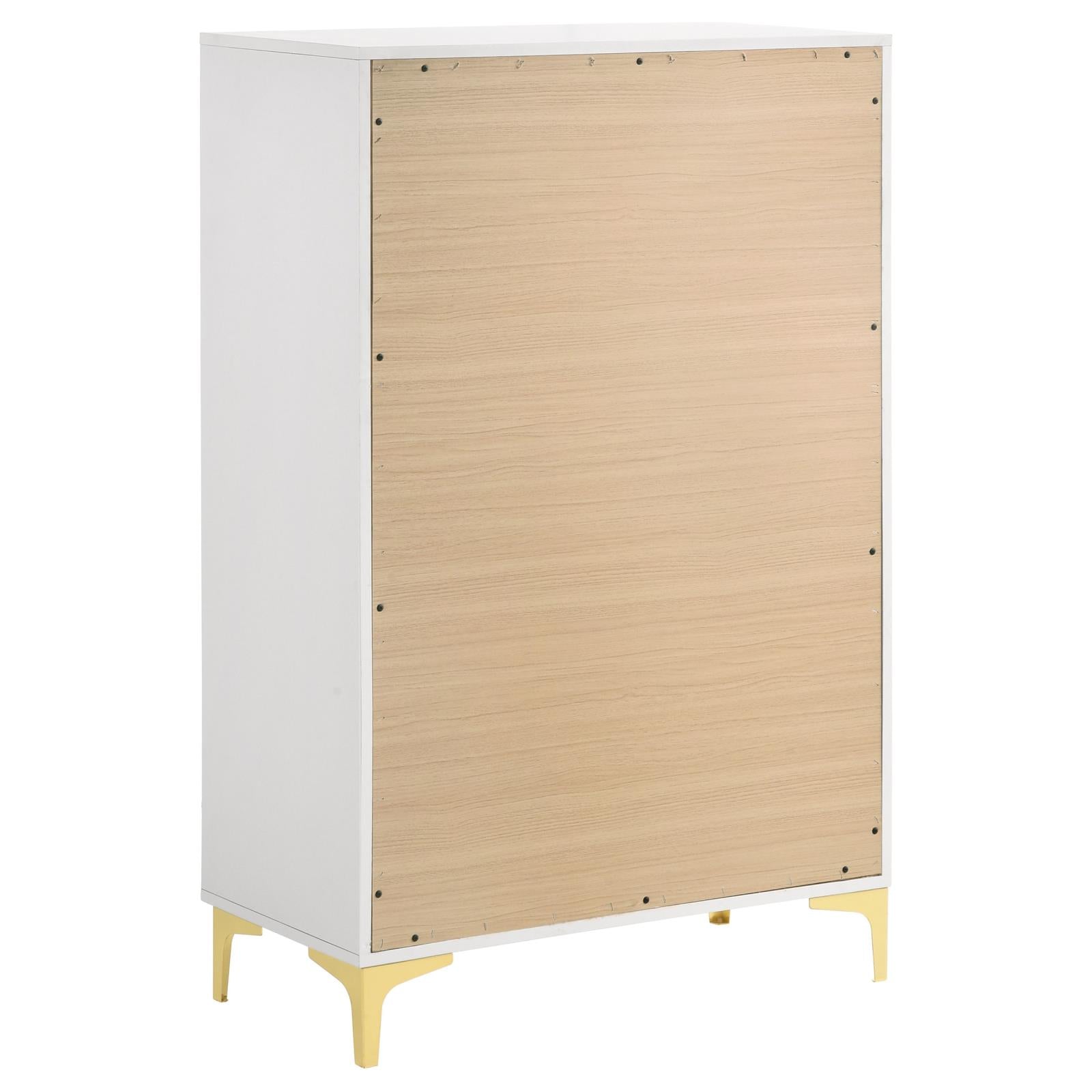 Kendall White 5-Drawer Chest - 224405 - Bien Home Furniture & Electronics