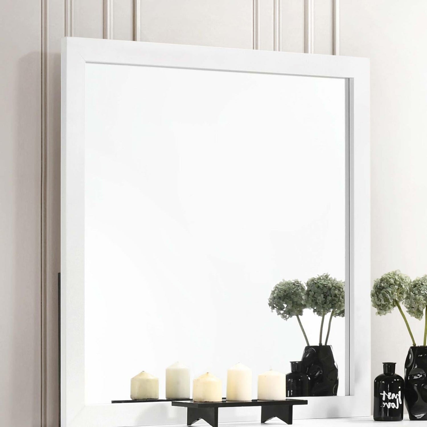 Kendall White Square Dresser Mirror - 224404 - Bien Home Furniture & Electronics