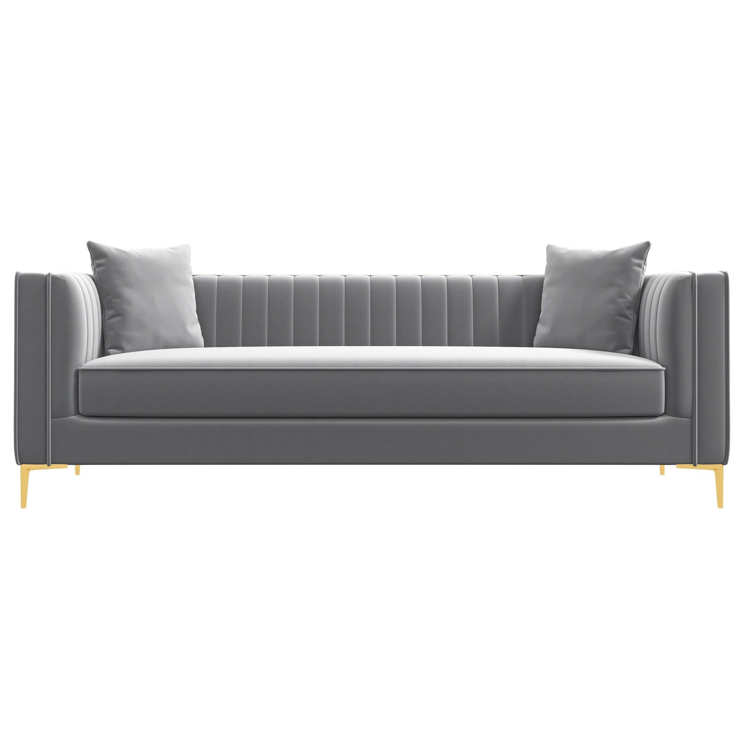 Kendra Sofa 91" (Light Grey Velvet) - MDM00371 - Bien Home Furniture & Electronics