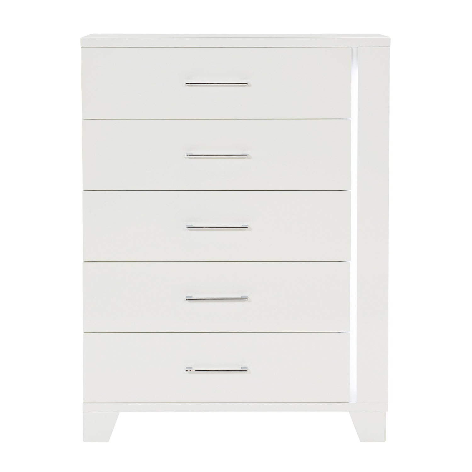 Kerren White High Gloss Chest, LED Lighting - 1678W-9 - Bien Home Furniture & Electronics