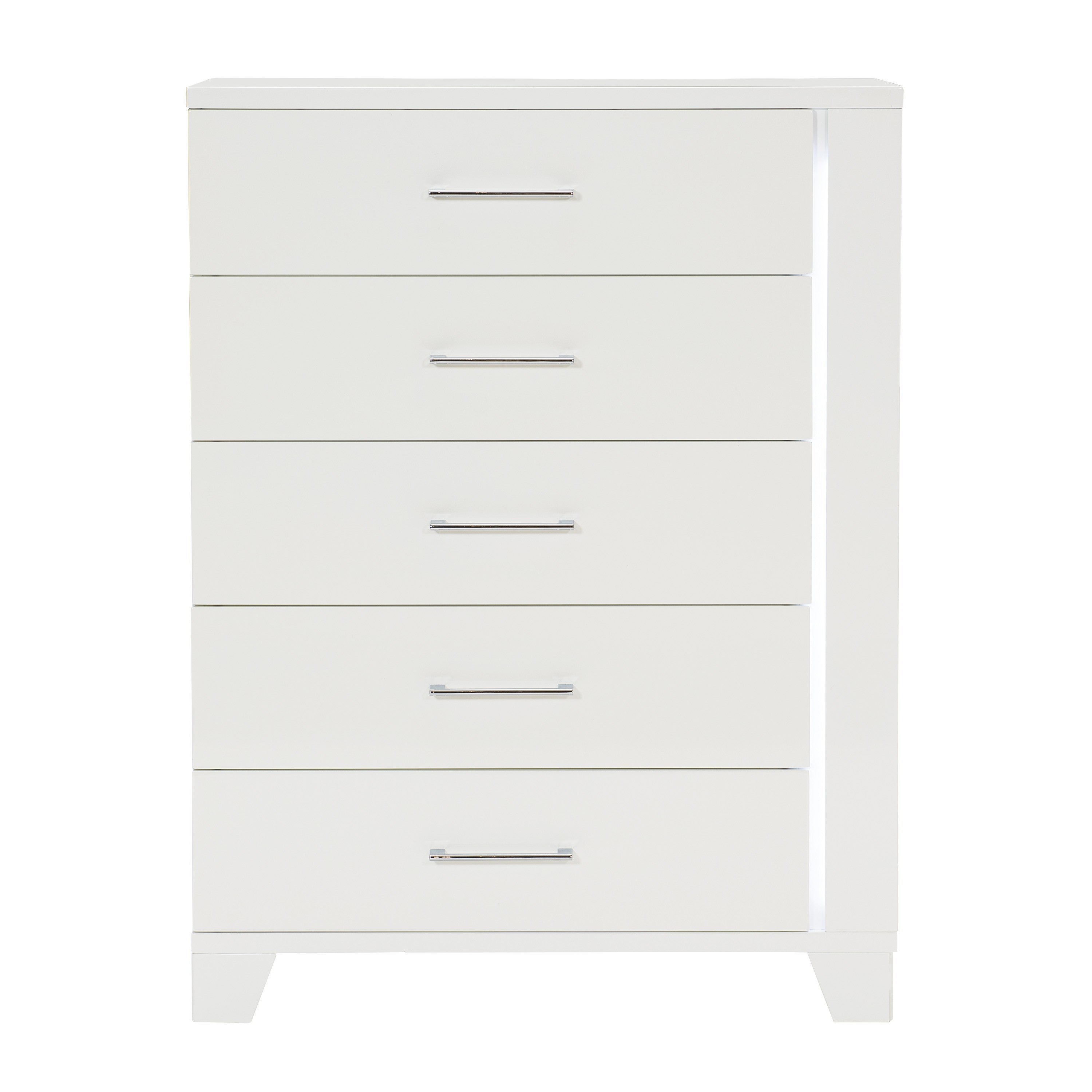 Kerren White High Gloss Chest, LED Lighting - 1678W-9 - Bien Home Furniture & Electronics