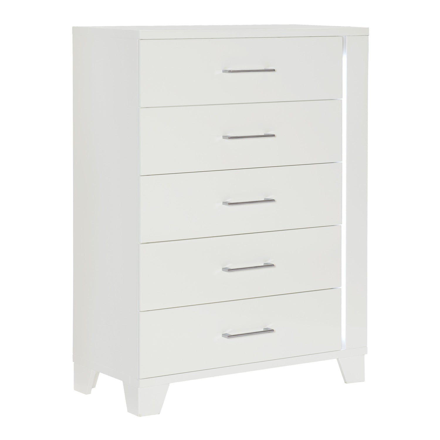 Kerren White High Gloss Chest, LED Lighting - 1678W-9 - Bien Home Furniture & Electronics