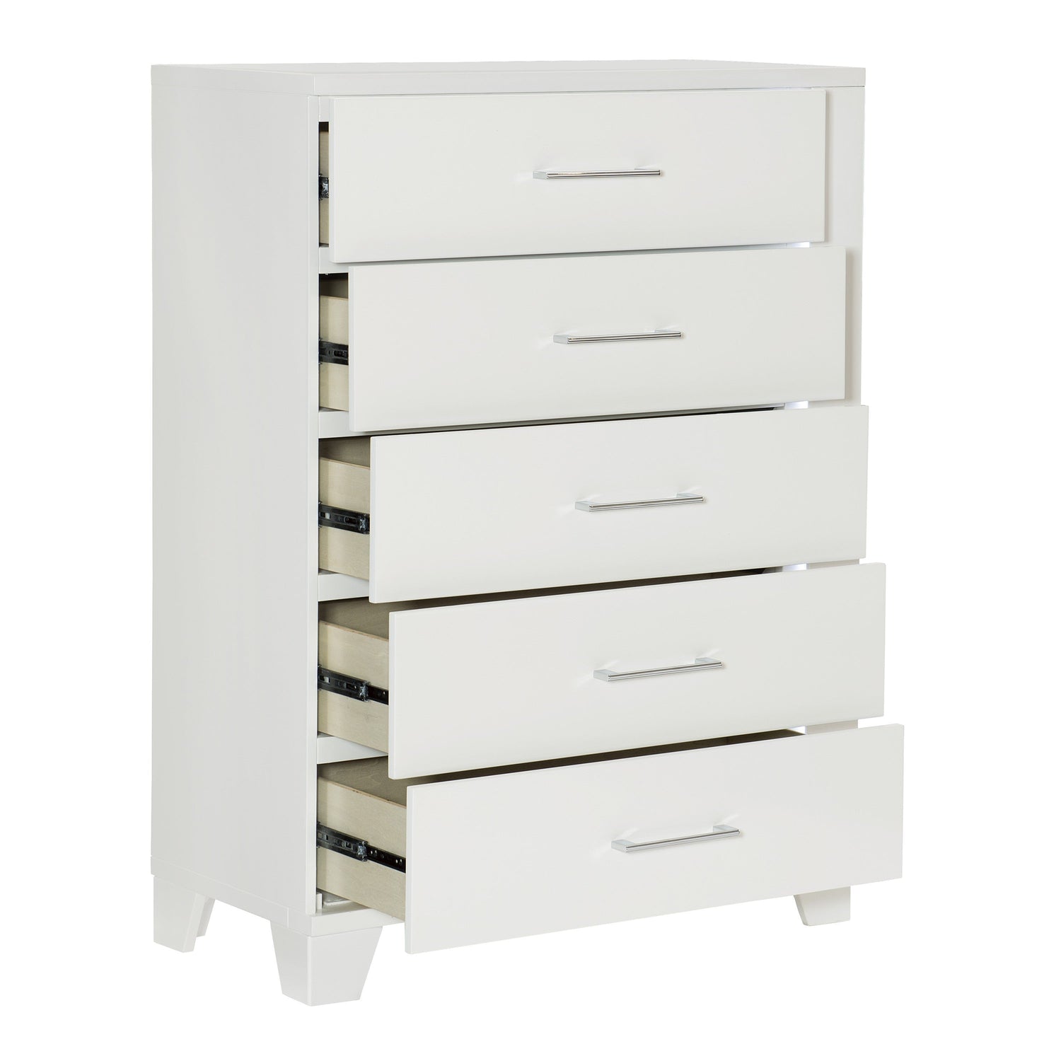 Kerren White High Gloss Chest, LED Lighting - 1678W-9 - Bien Home Furniture & Electronics