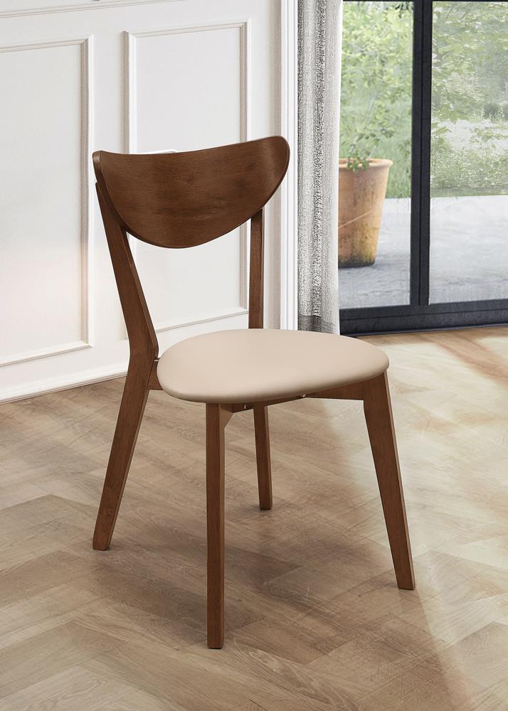 Kersey Beige/Chestnut Dining Side Chairs with Curved Backs, Set of 2 - 103062 - Bien Home Furniture &amp; Electronics