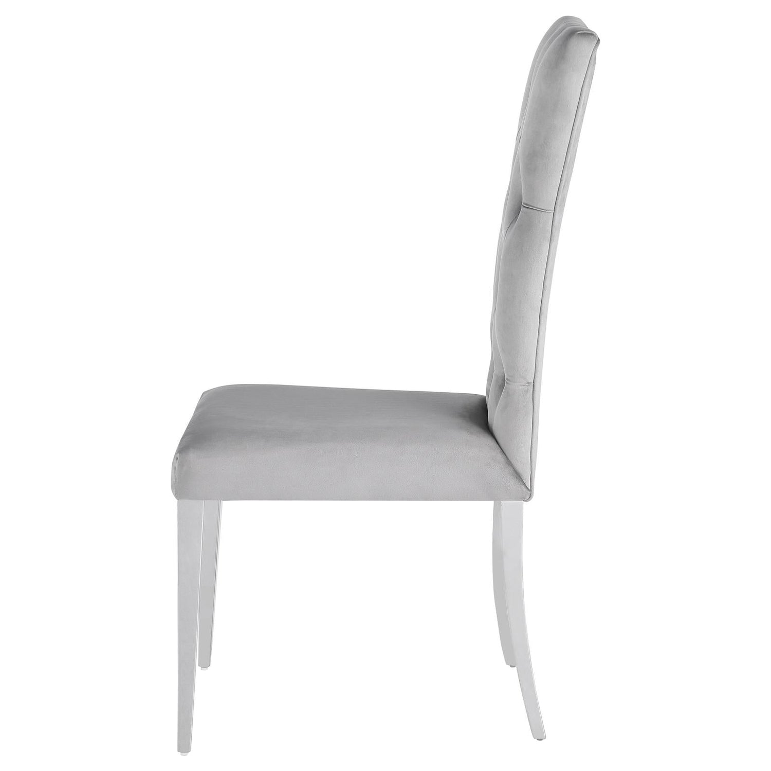 Kerwin Gray/Chrome Tufted Upholstered Side Chair, Set of 2 - 111103 - Bien Home Furniture & Electronics