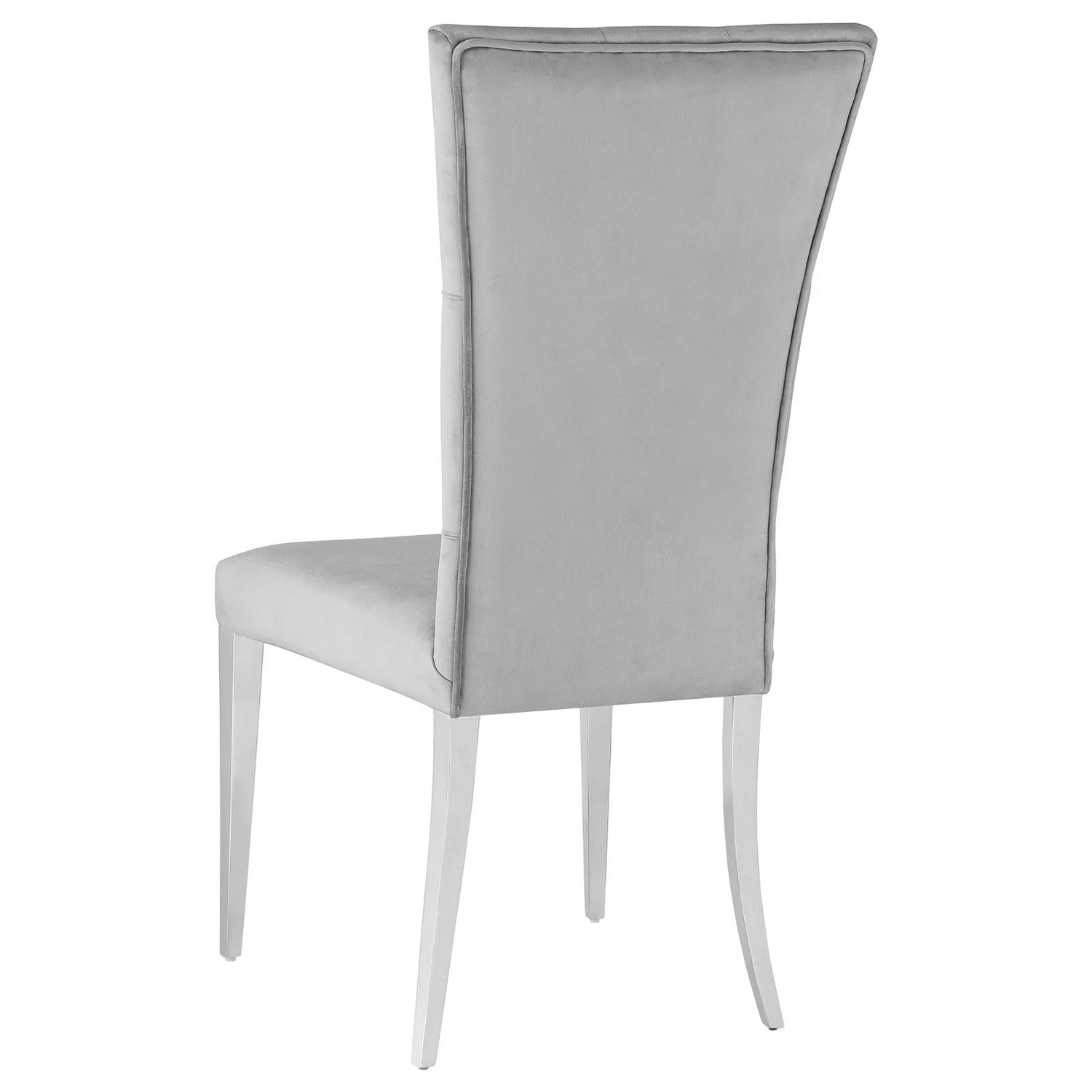 Kerwin Gray/Chrome Tufted Upholstered Side Chair, Set of 2 - 111103 - Bien Home Furniture & Electronics