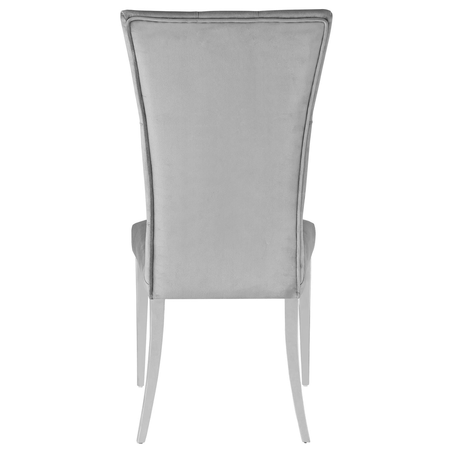 Kerwin Gray/Chrome Tufted Upholstered Side Chair, Set of 2 - 111103 - Bien Home Furniture & Electronics