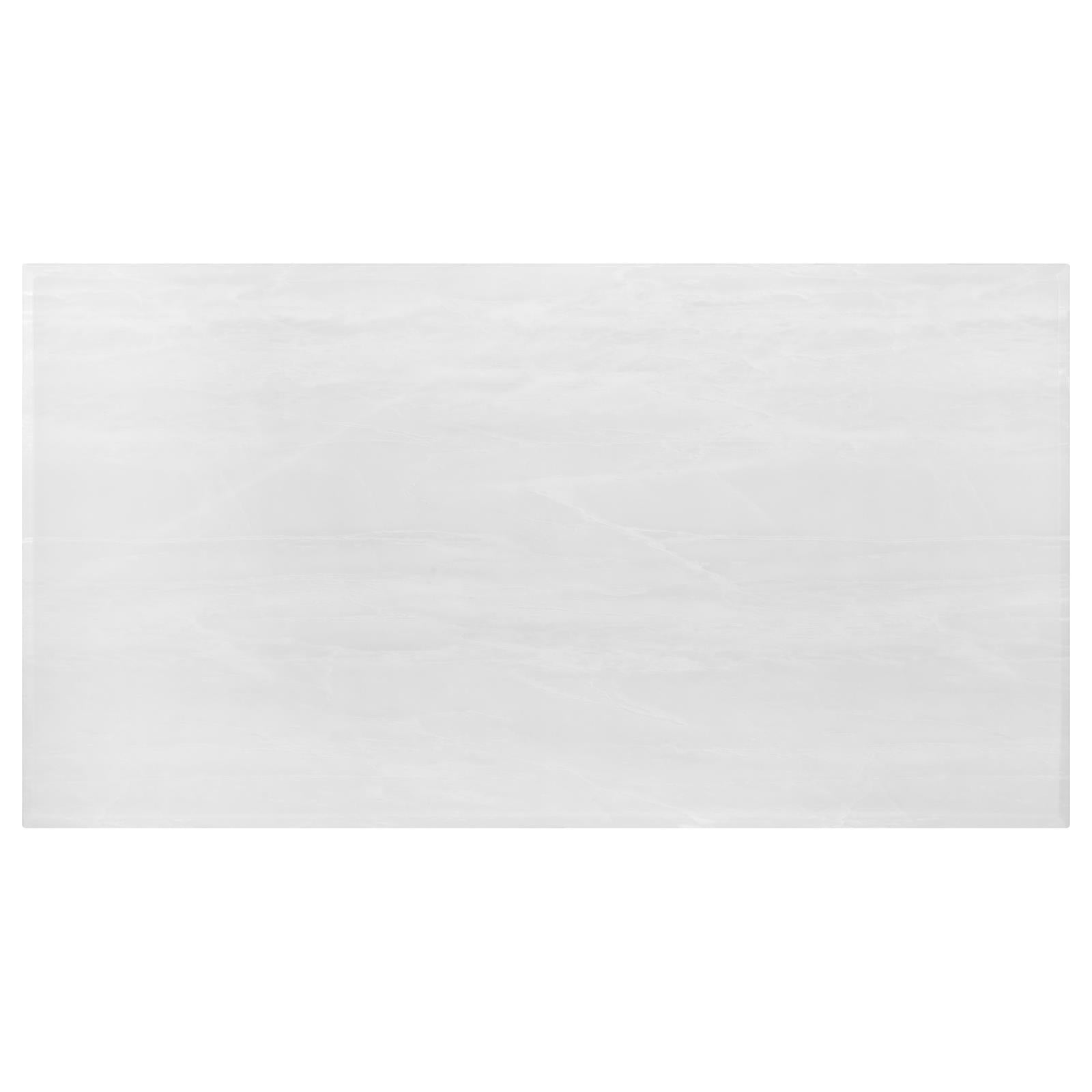 Kerwin White/Chrome Rectangle Faux Marble Top Dining Table - 111101 - Bien Home Furniture & Electronics