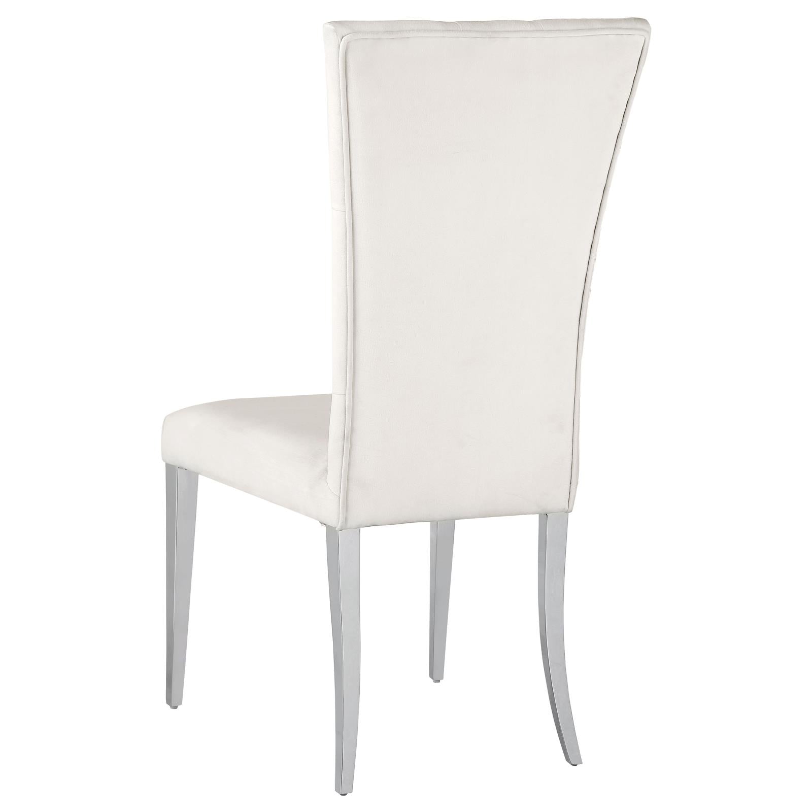 Kerwin White/Chrome Tufted Upholstered Side Chair, Set of 2 - 111102 - Bien Home Furniture & Electronics