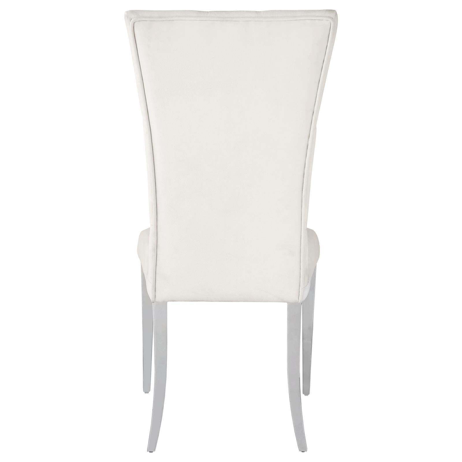 Kerwin White/Chrome Tufted Upholstered Side Chair, Set of 2 - 111102 - Bien Home Furniture & Electronics