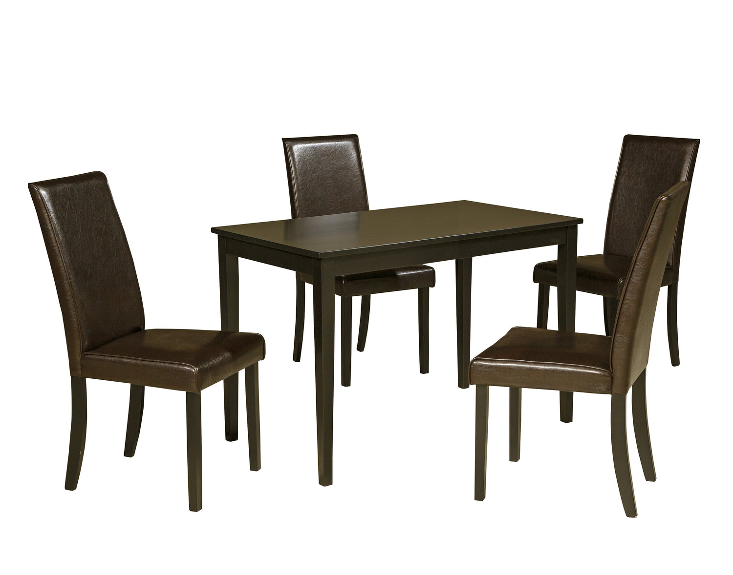 Kimonte Dark Brown 5-Piece Rectangular Dining Set - SET | D250-25 | D250-02(2) - Bien Home Furniture & Electronics