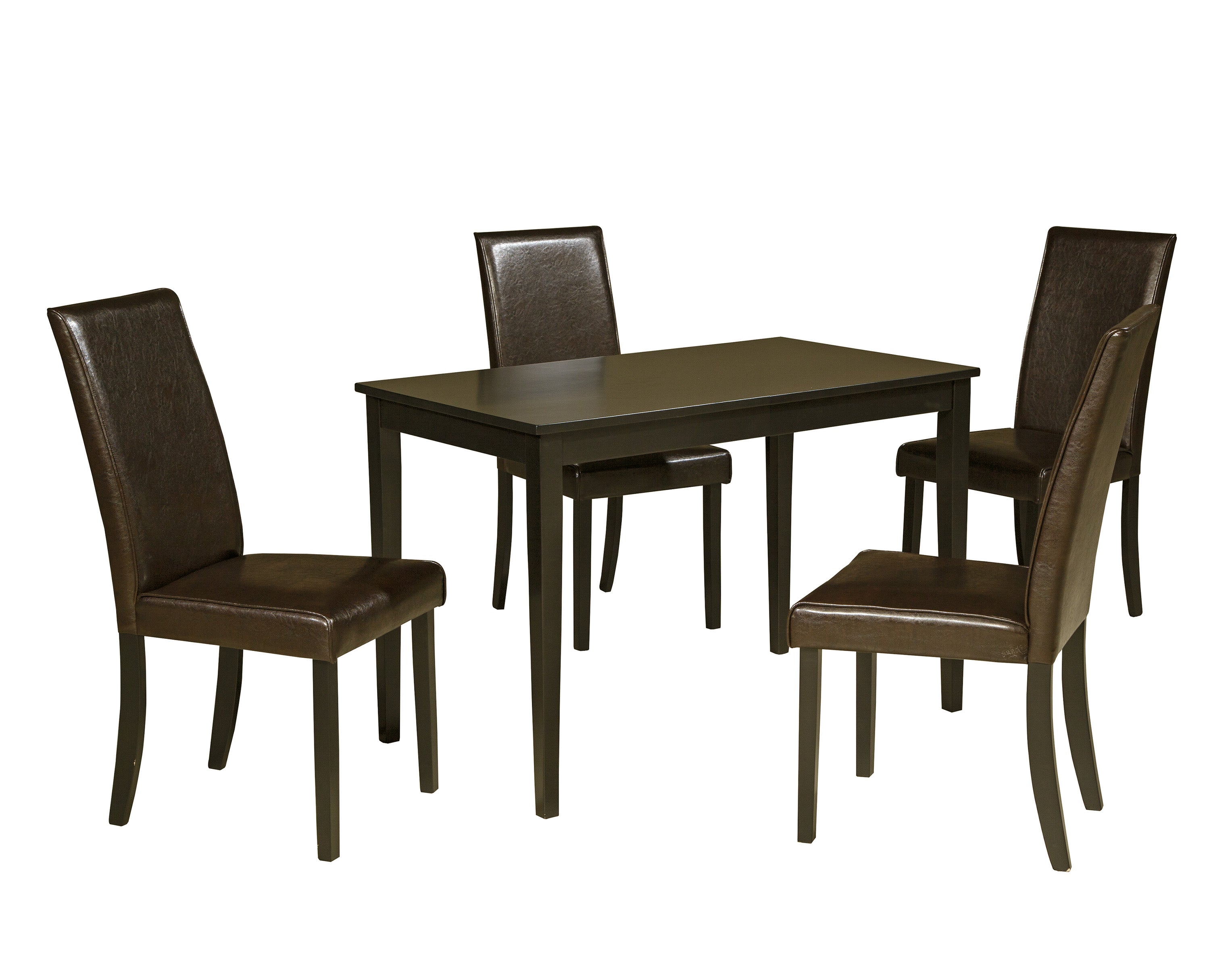 Kimonte Dark Brown 5-Piece Rectangular Dining Set - SET | D250-25 | D250-02(2) - Bien Home Furniture & Electronics