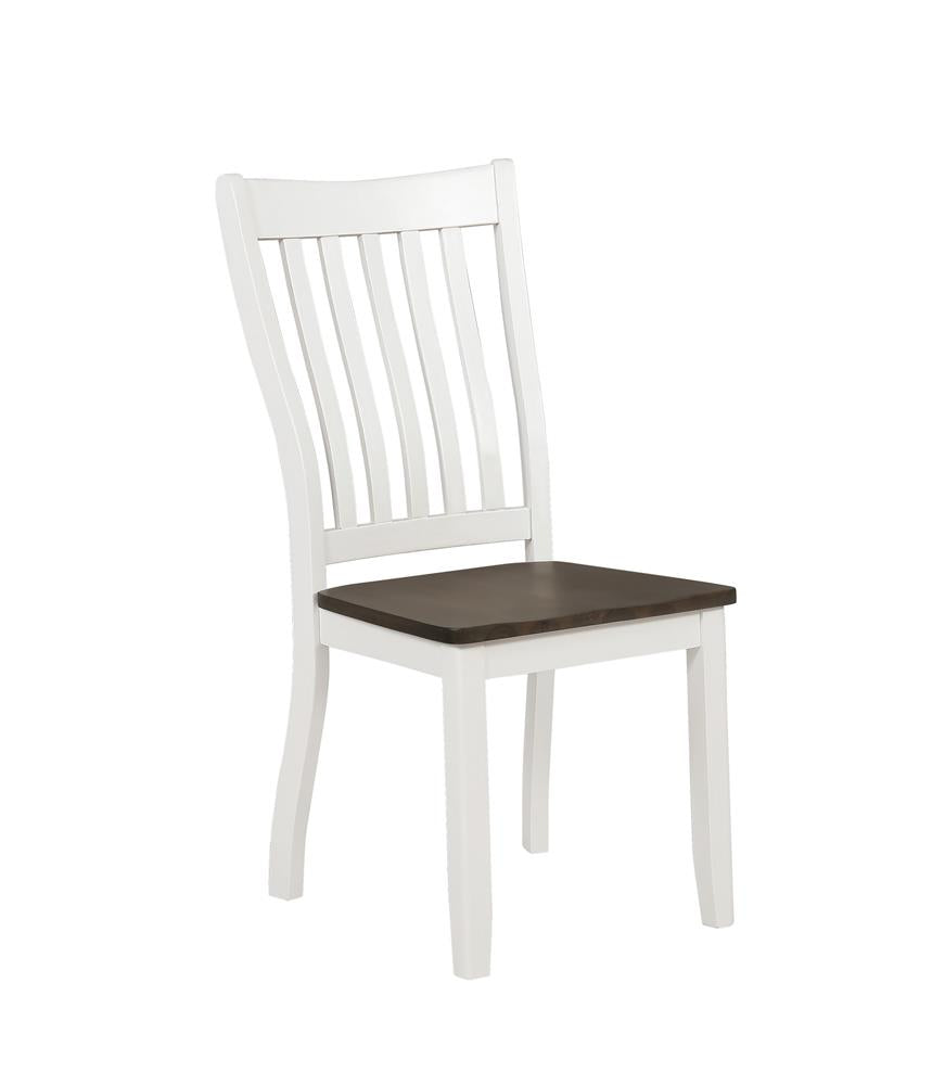Kingman Espresso/White Slat Back Dining Chairs, Set of 2 - 109542 - Bien Home Furniture &amp; Electronics