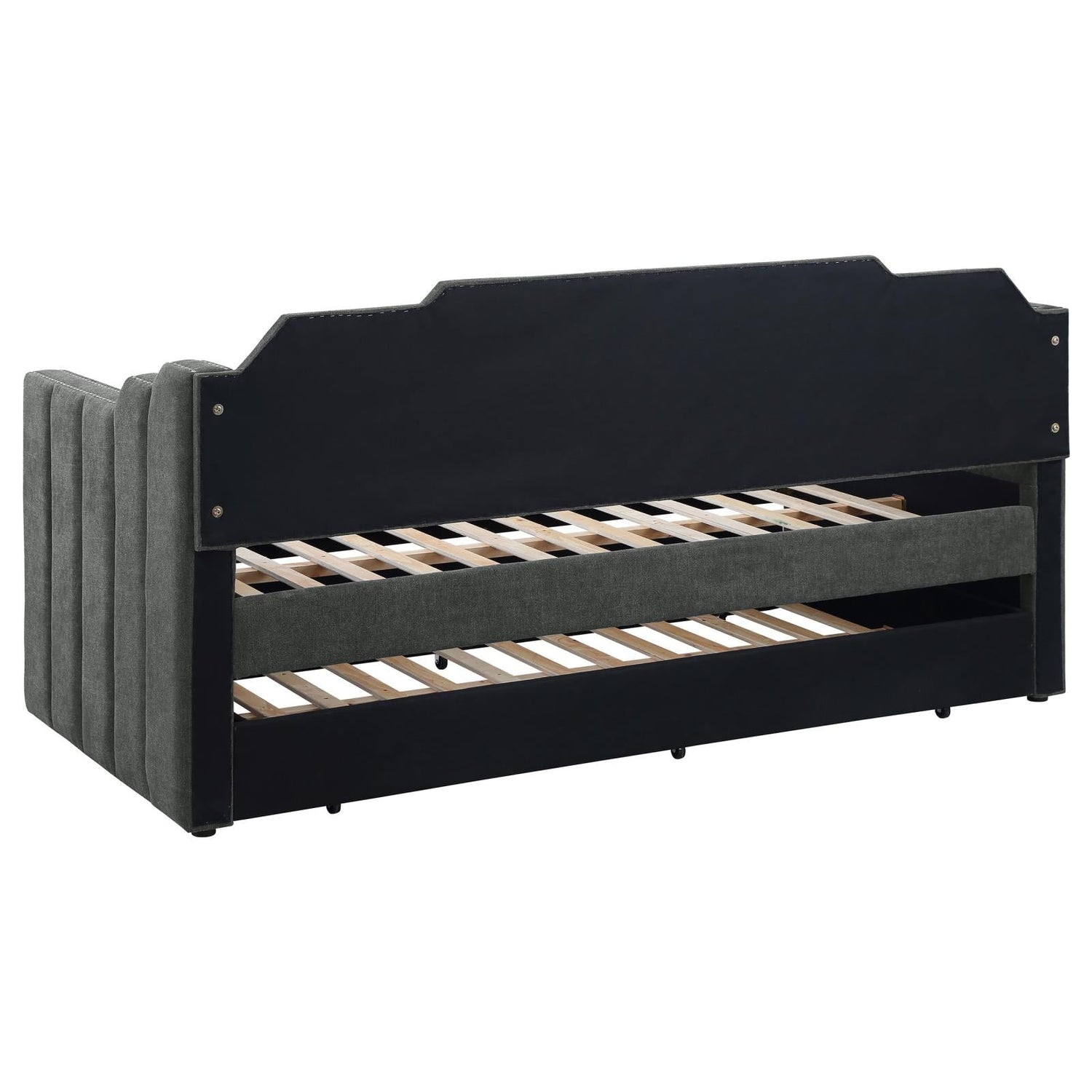 Kingston Charcoal Upholstered Twin Daybed with Trundle - 315962 - Bien Home Furniture & Electronics