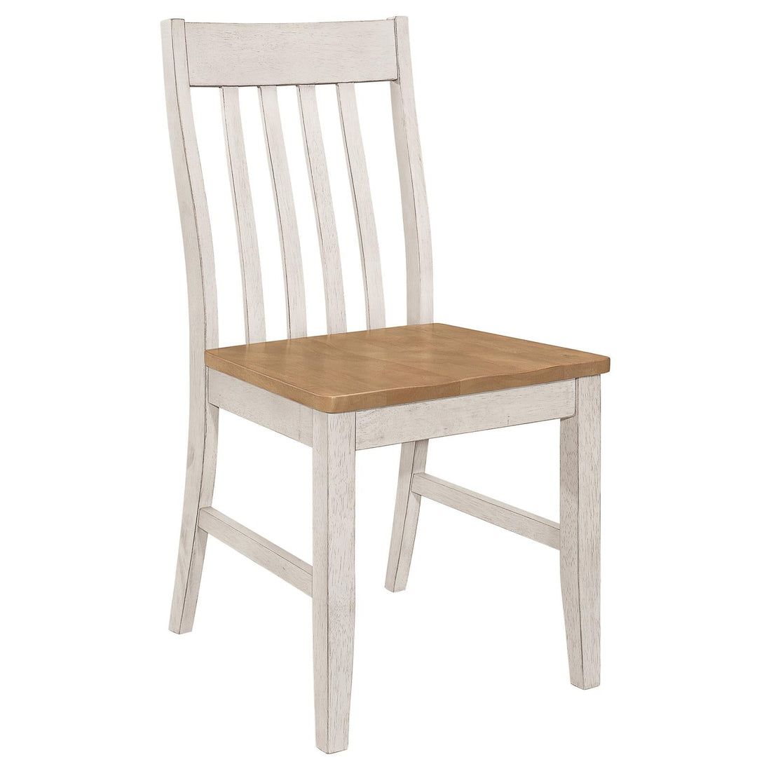 Kirby Natural/Rustic Off White Slat Back Side Chair, Set of 2 - 192692 - Bien Home Furniture &amp; Electronics
