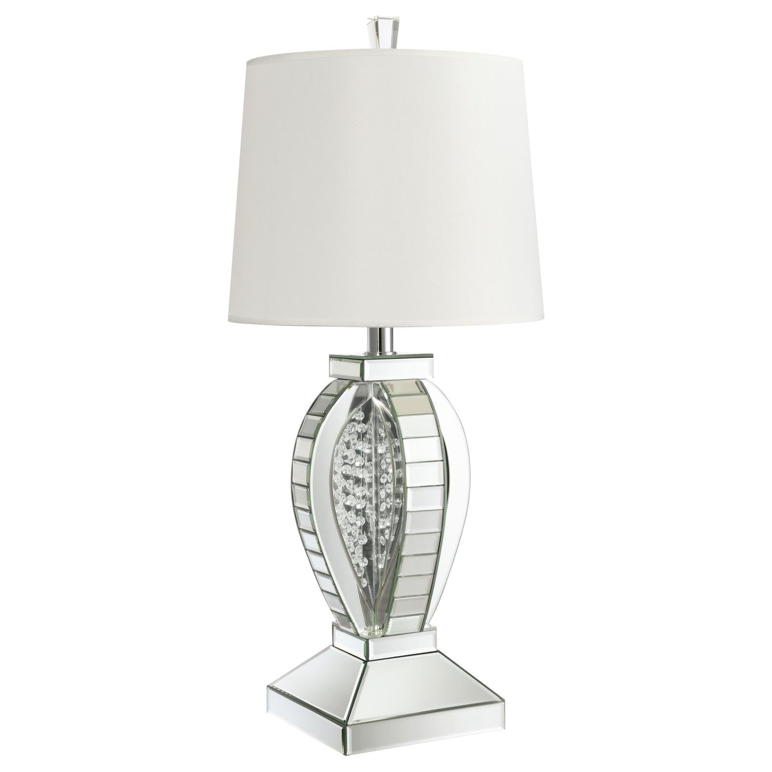 Klein Table Lamp with Drum Shade White/Mirror - 923287 - Bien Home Furniture &amp; Electronics