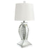 Klein Table Lamp with Drum Shade White/Mirror - 923287 - Bien Home Furniture & Electronics