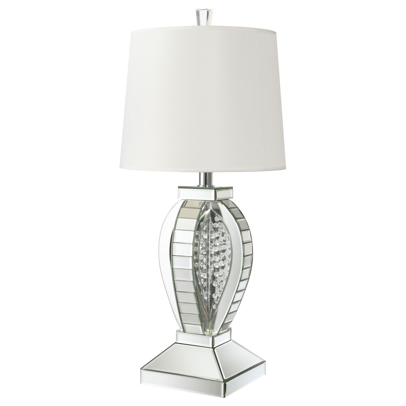 Klein Table Lamp with Drum Shade White/Mirror - 923287 - Bien Home Furniture &amp; Electronics