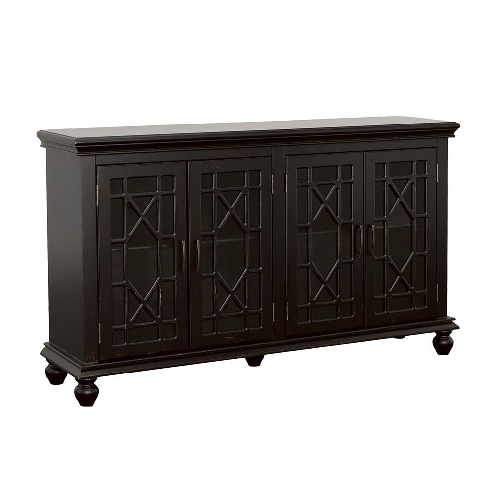 Kovu Black 4-Door Accent Cabinet - 950639 - Bien Home Furniture & Electronics