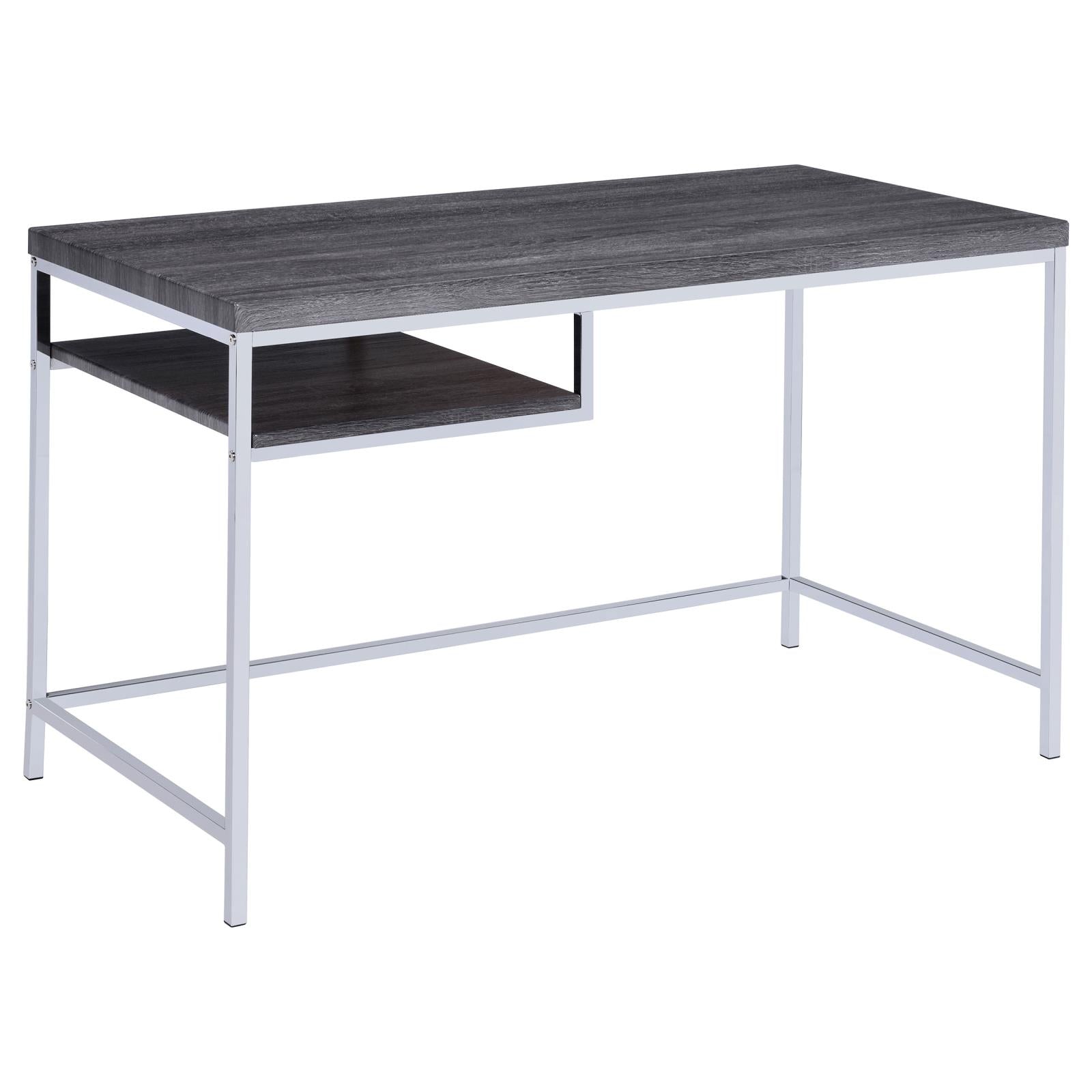 Kravitz Weathered Gray/Chrome Rectangular Writing Desk - 801271 - Bien Home Furniture & Electronics