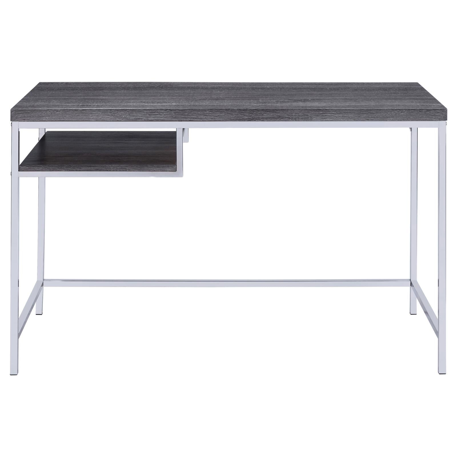 Kravitz Weathered Gray/Chrome Rectangular Writing Desk - 801271 - Bien Home Furniture & Electronics